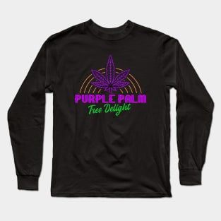 Purple Palm Tree Delight Long Sleeve T-Shirt